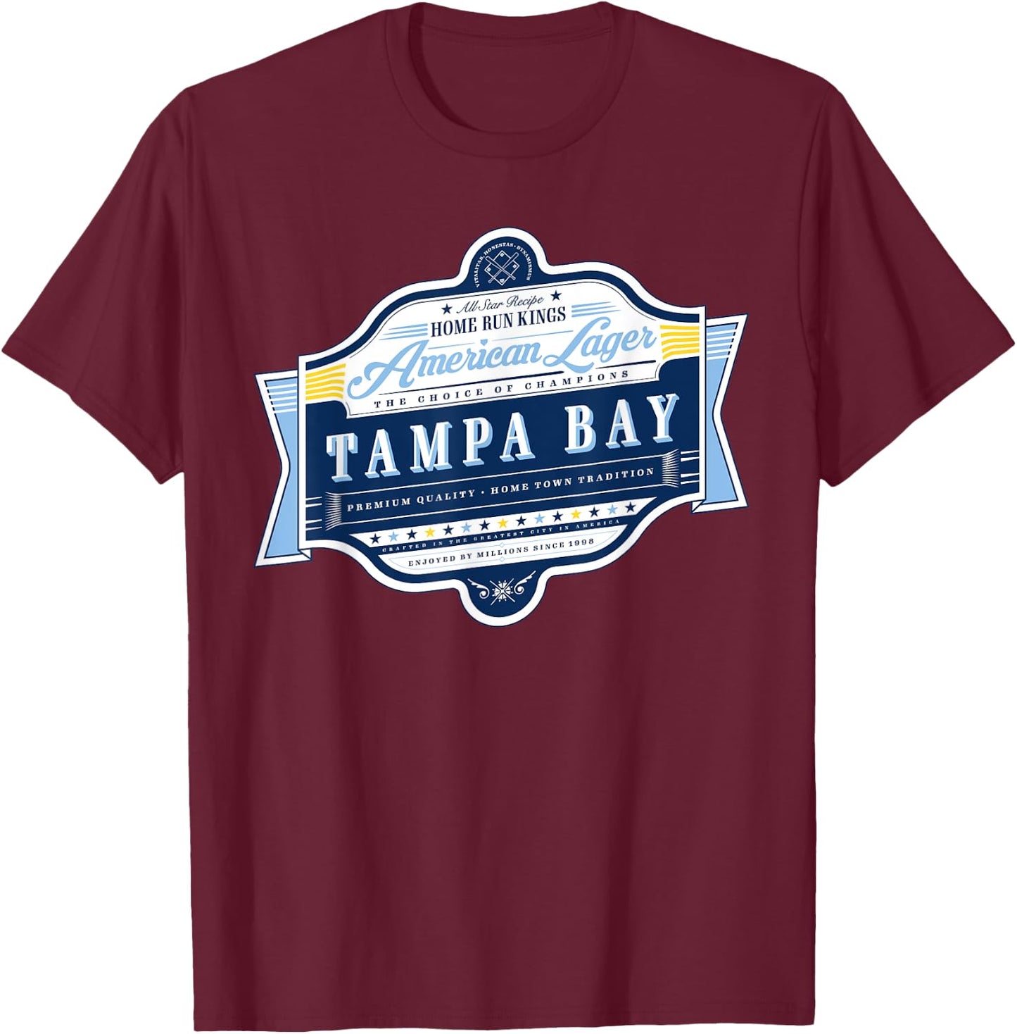 Classic Tampa Bay Beer Label - Tampeño Pride T-Shirt - T-Shirt | Maroon