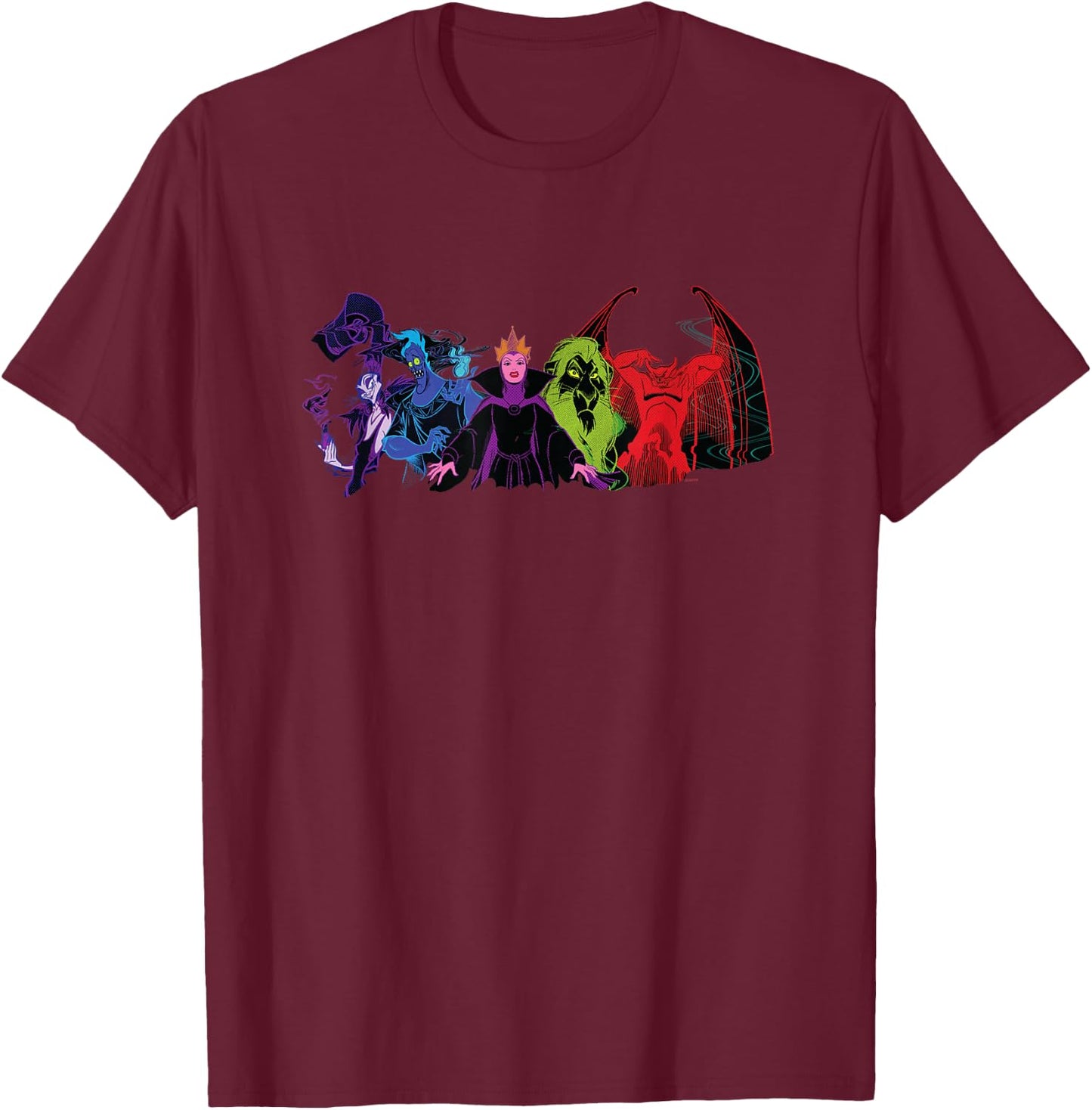 Disney Villains Squad Wickedly Chaotic Colors Anti-Love T-Shirt - T-Shirt | Maroon