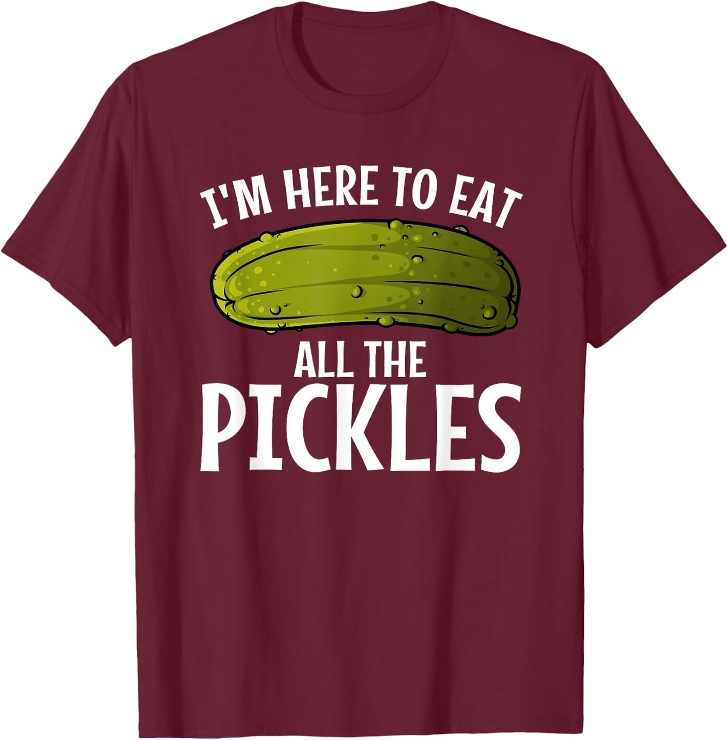 Cool Pickle Art Women Kids Pickled Cucumber Lovers T-Shirt - T-Shirt | Maroon