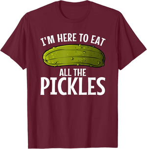 Cool Pickle Art Women Kids Pickled Cucumber Lovers T-Shirt - T-Shirt | Maroon