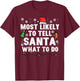 Christmas Likely Tell Santa What To Do Xmas Family Women Men T-Shirt - T-Shirt | Maroon