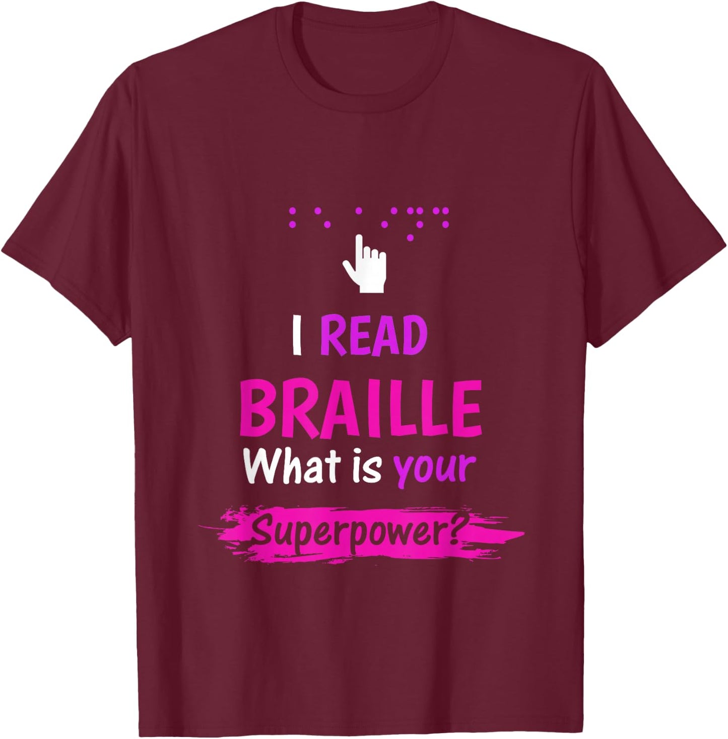 Be Kind Blind Awareness braille T-Shirt - T-Shirt | Maroon