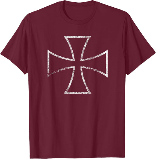 Iron Cross Biker T-Shirt - T-Shirt | Maroon