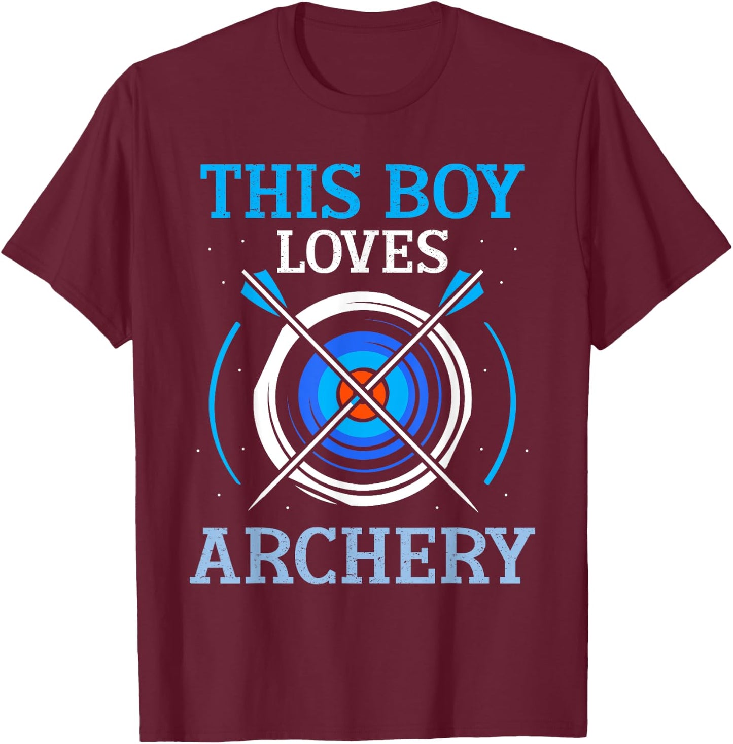 This Boy Loves Archery Archer Hobby Arrow Bow T-Shirt - T-Shirt | Maroon