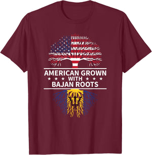 American Grown Bajan Roots Barbados T-Shirt - T-Shirt | Maroon