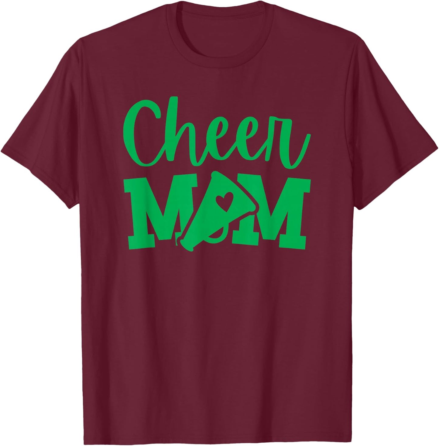 Cheer Mom Green Cheerleading T-Shirt - T-Shirt | Maroon