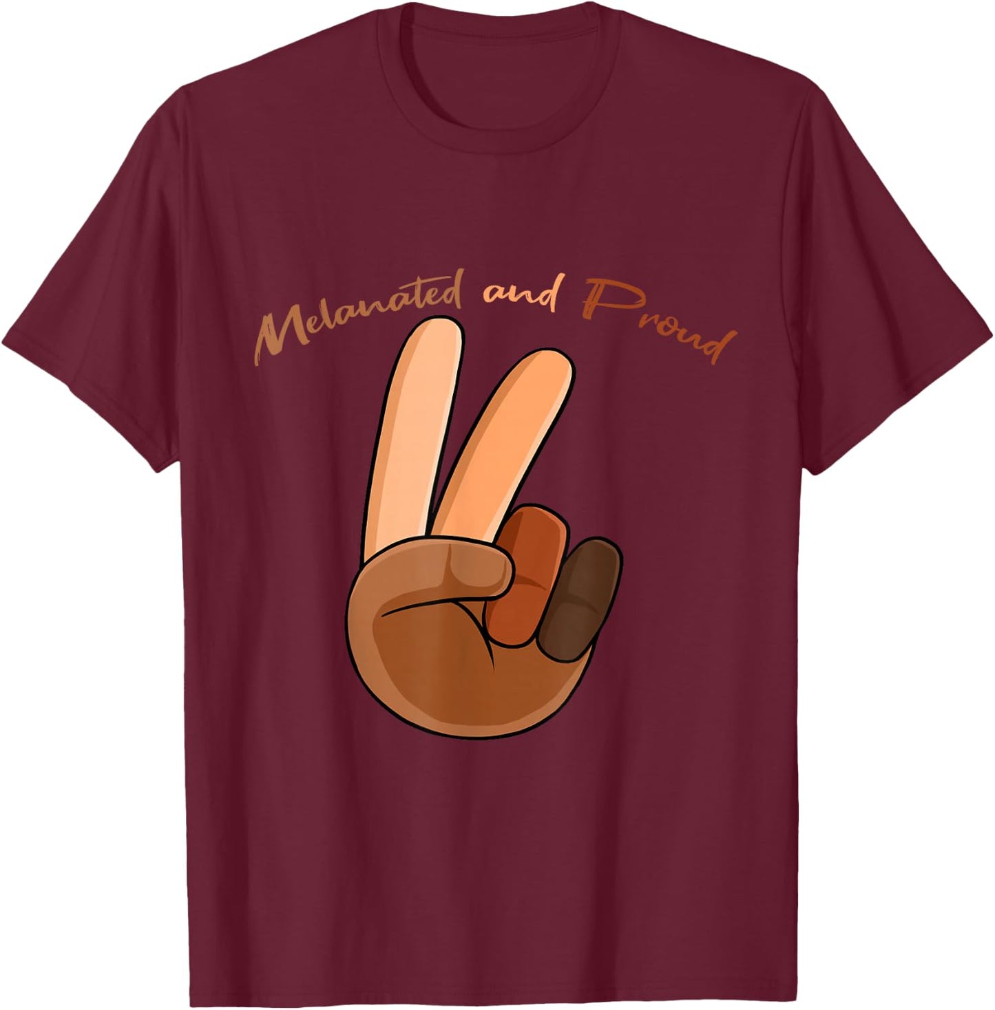 Melanated And Proud Black History Month BLM Melanin African T-Shirt - T-Shirt | Maroon