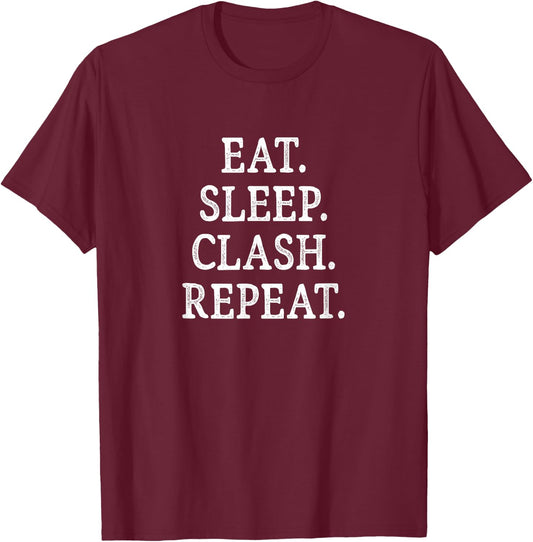Eat Sleep Clash Repeat - Vintage Style T-Shirt - T-Shirt | Maroon