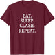 Eat Sleep Clash Repeat - Vintage Style T-Shirt - T-Shirt | Maroon