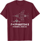 McDonnell Douglas F-4 Phantom II Blueprint Aircraft T-Shirt - T-Shirt | Maroon