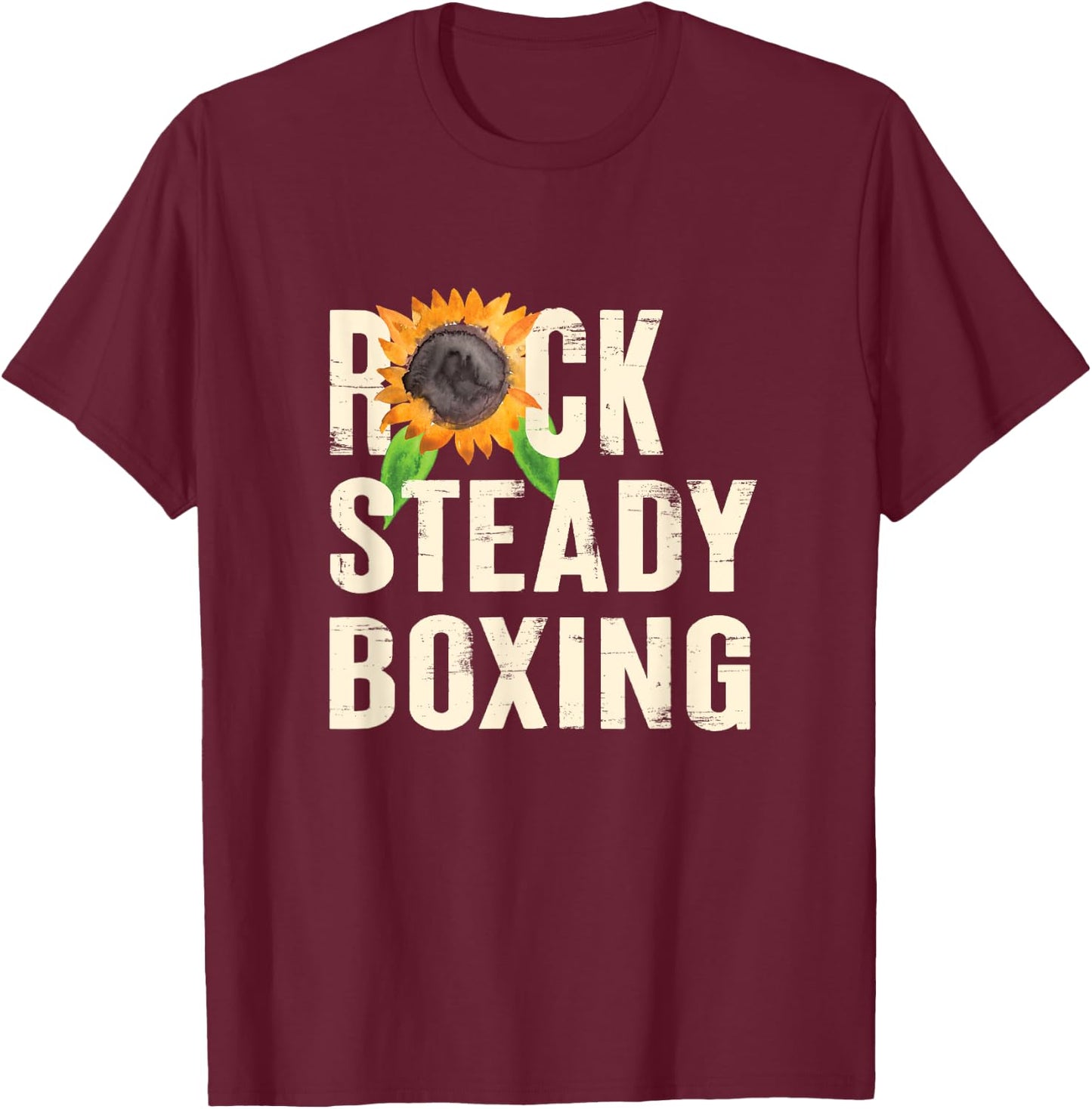 Rock Steady Boxing Sunflower Summer Edition Men Women T-Shirt - T-Shirt | Maroon