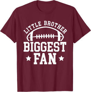 Little Brother Football Brother Of A Football Player T-Shirt - T-Shirt | Maroon