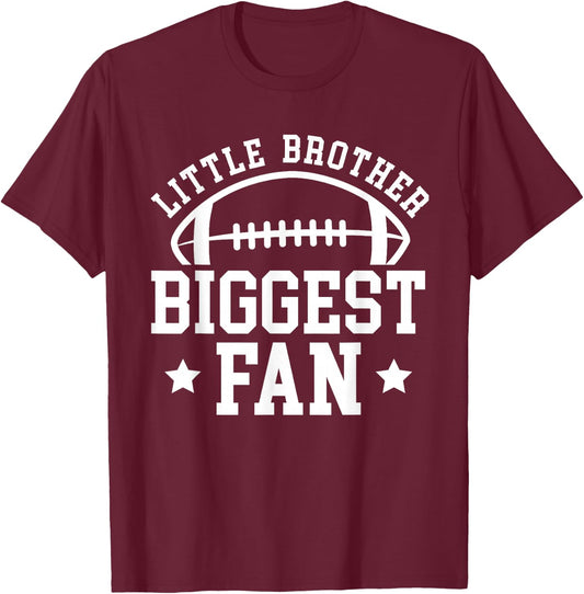 Little Brother Football Brother Of A Football Player T-Shirt - T-Shirt | Maroon