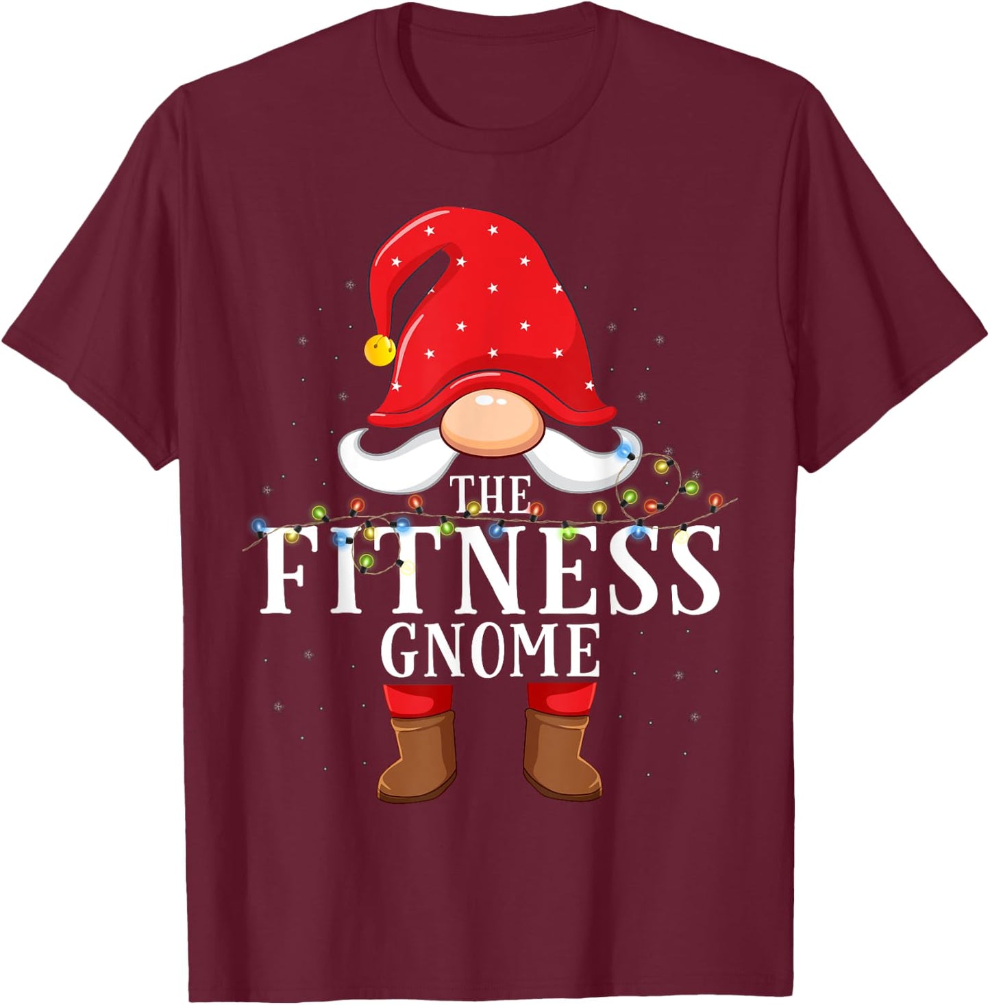Fitness Gnome Matching Christmas Family Pajama T-Shirt - T-Shirt | Maroon