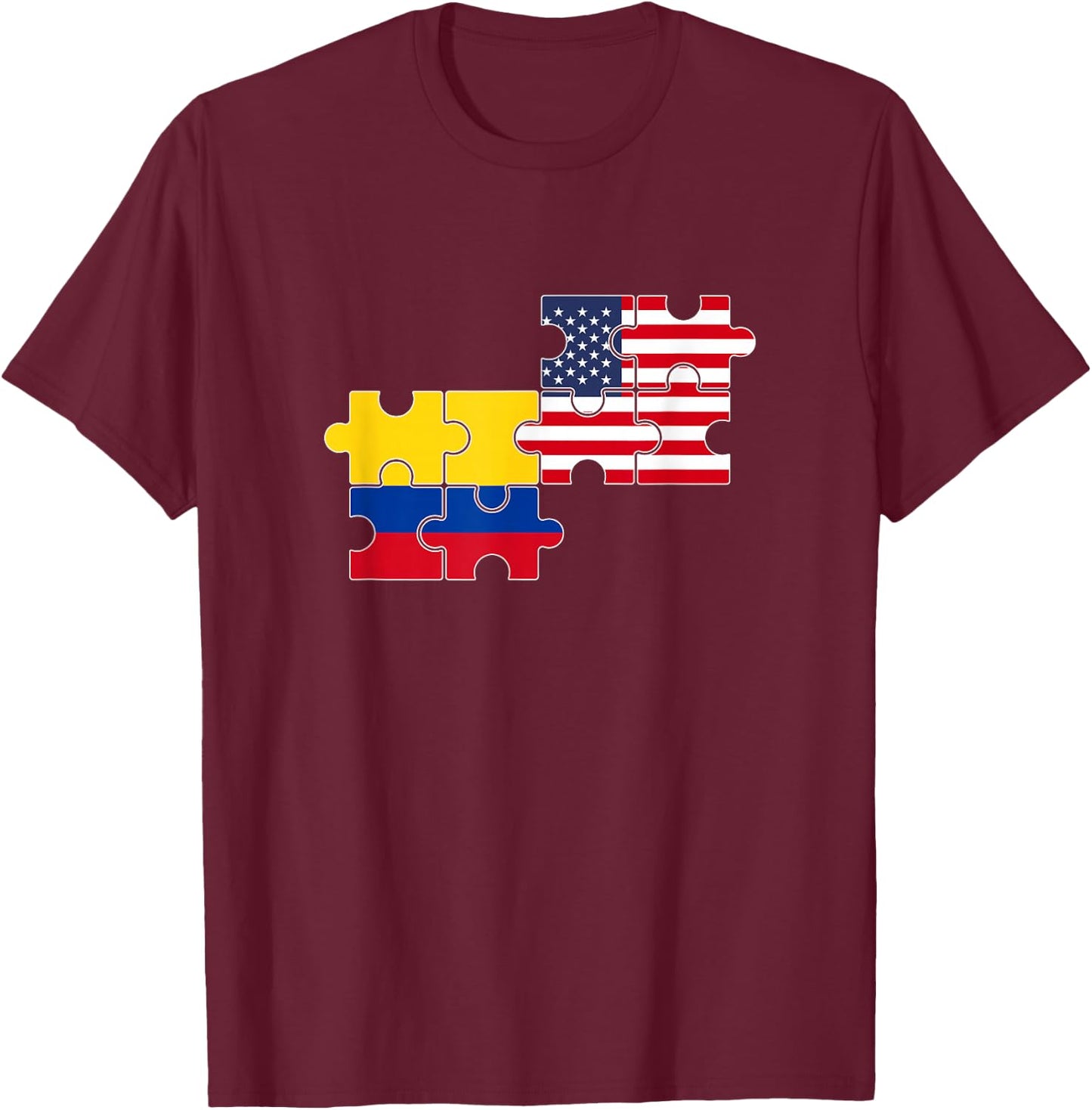 Colombia USA Flag American Colombian T-Shirt - T-Shirt | Maroon
