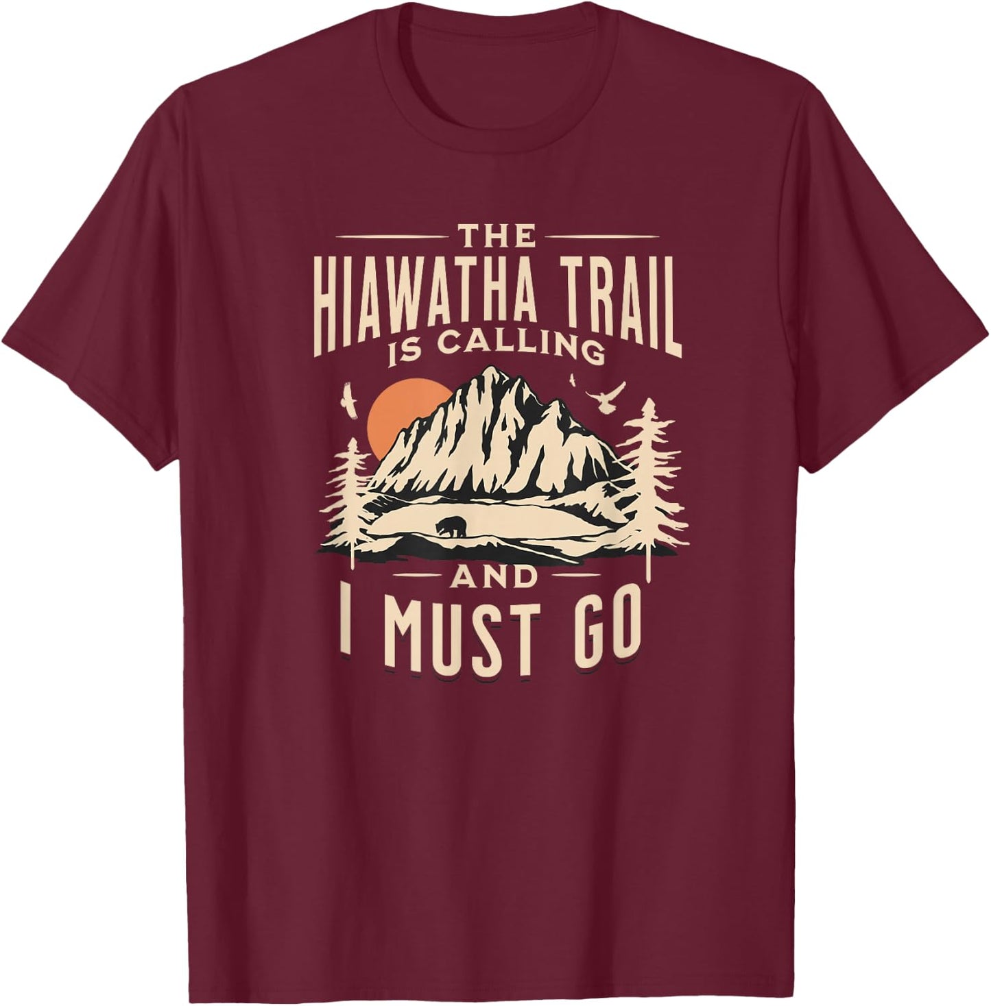 Hiawatha Trail Idaho Montana T-Shirt - T-Shirt | Maroon