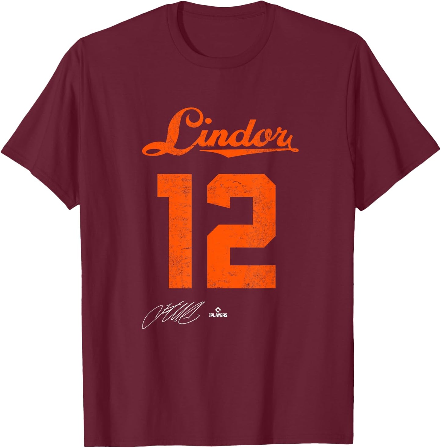 Francisco Lindor 12 Francisco Lindor New York MLBPA T-Shirt - T-Shirt | Maroon