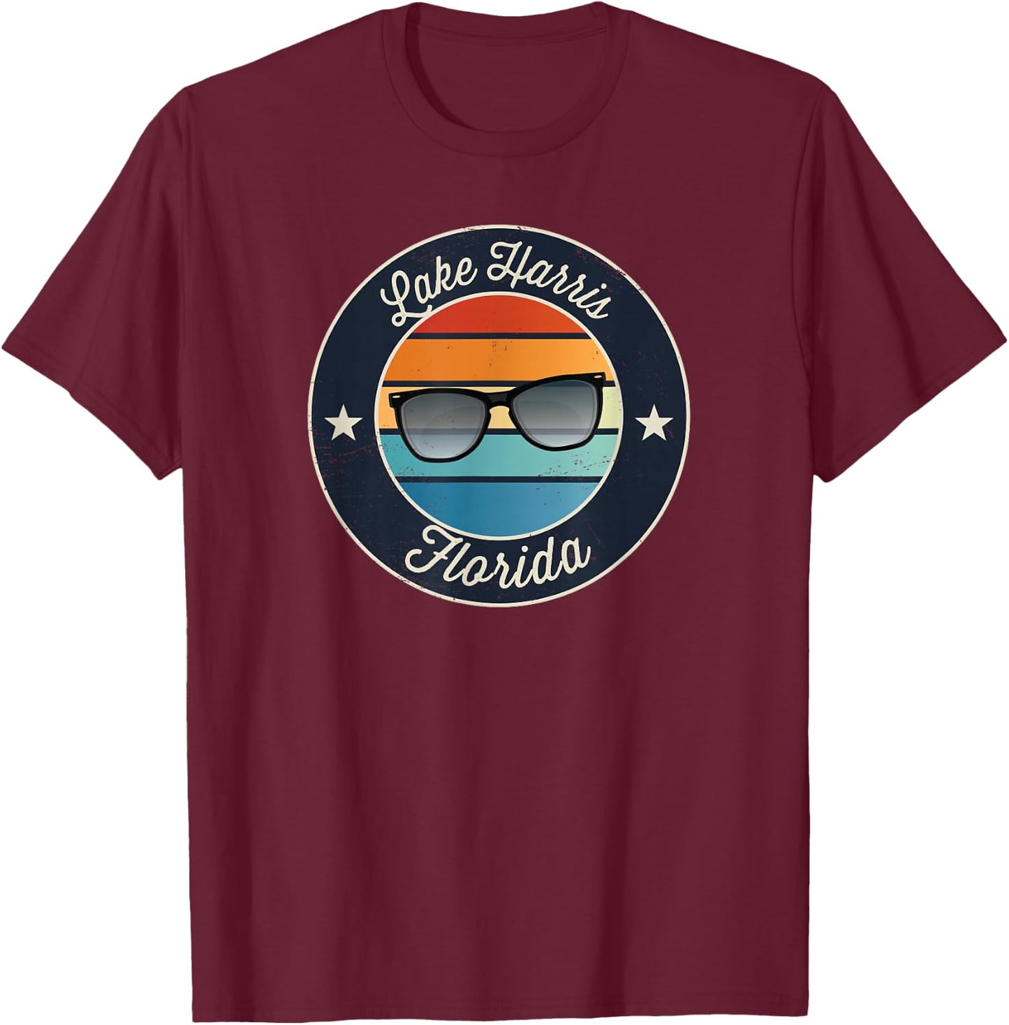 Lake Harris - Florida Souvenir T-Shirt - T-Shirt | Maroon