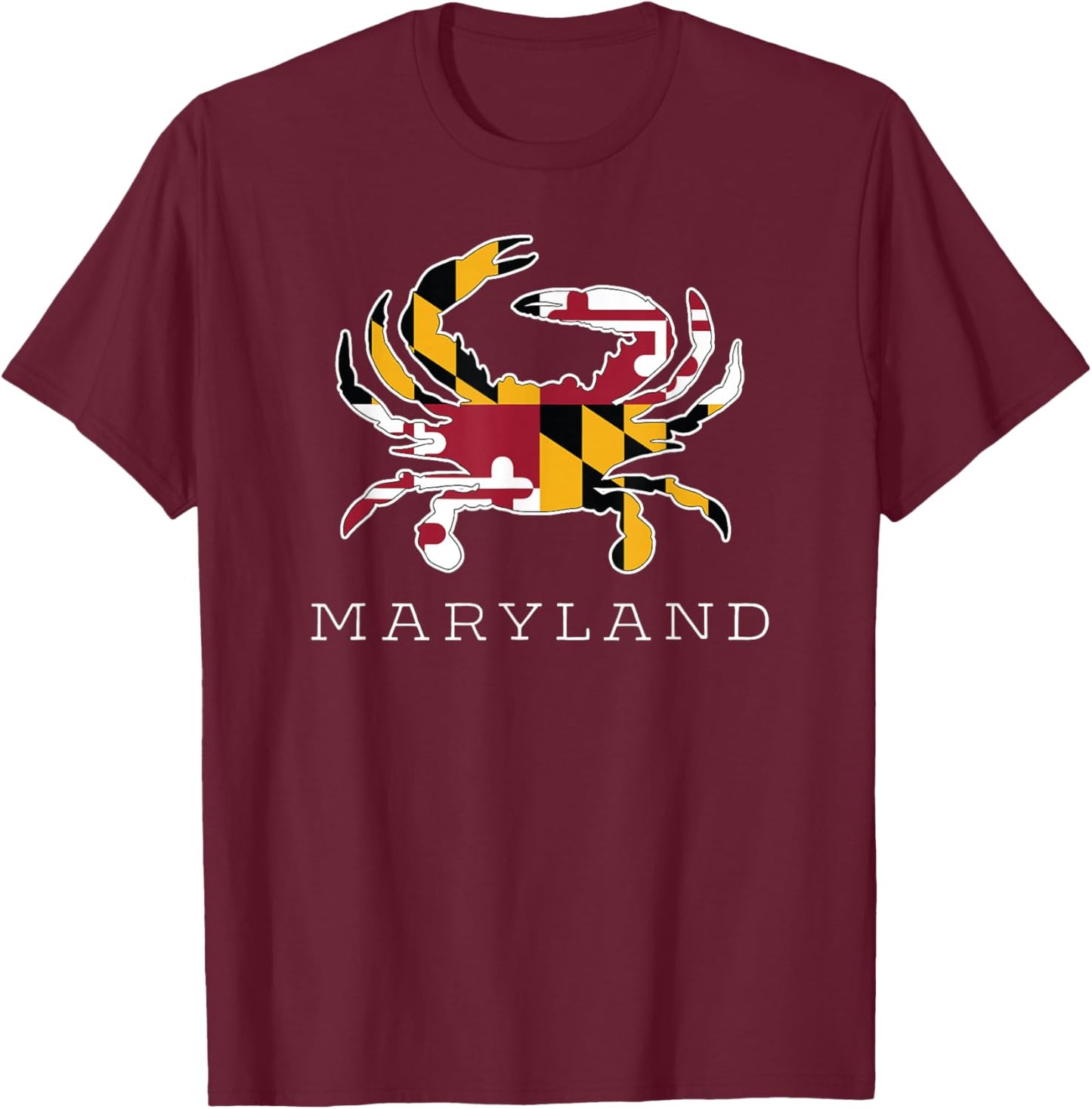Maryland State Flag Classy Blue Crab T-Shirt - T-Shirt | Maroon