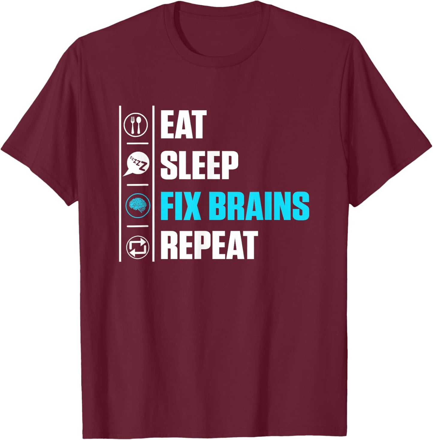 Neurosurgeon Gifts For Neurologists Neurosurgery Theme , Men's Black Short Sleeve Classic Fit , Small, Neurosurgery T-Shirt - T-Shirt | Maroon