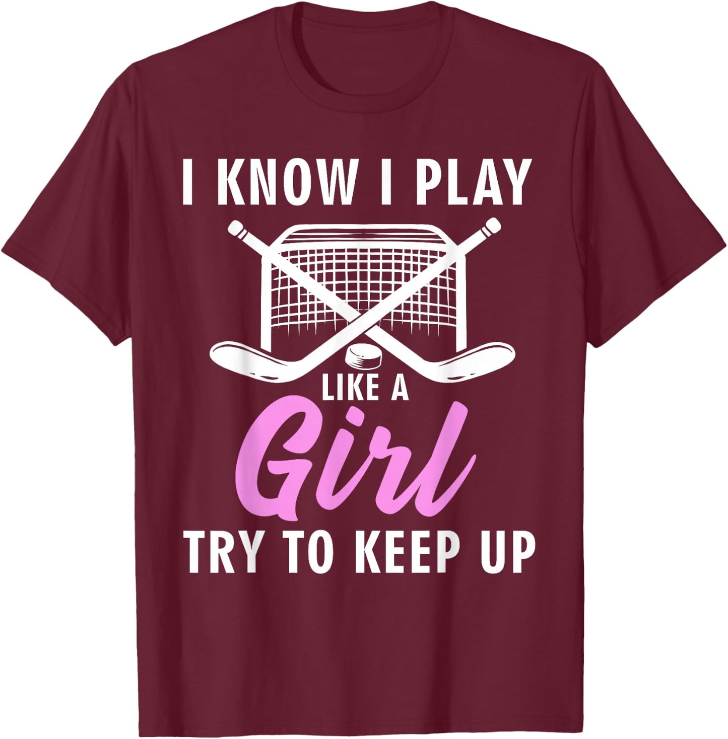 Cool Ice Hockey Girls Field Hockey Lover Team T-Shirt - T-Shirt | Maroon