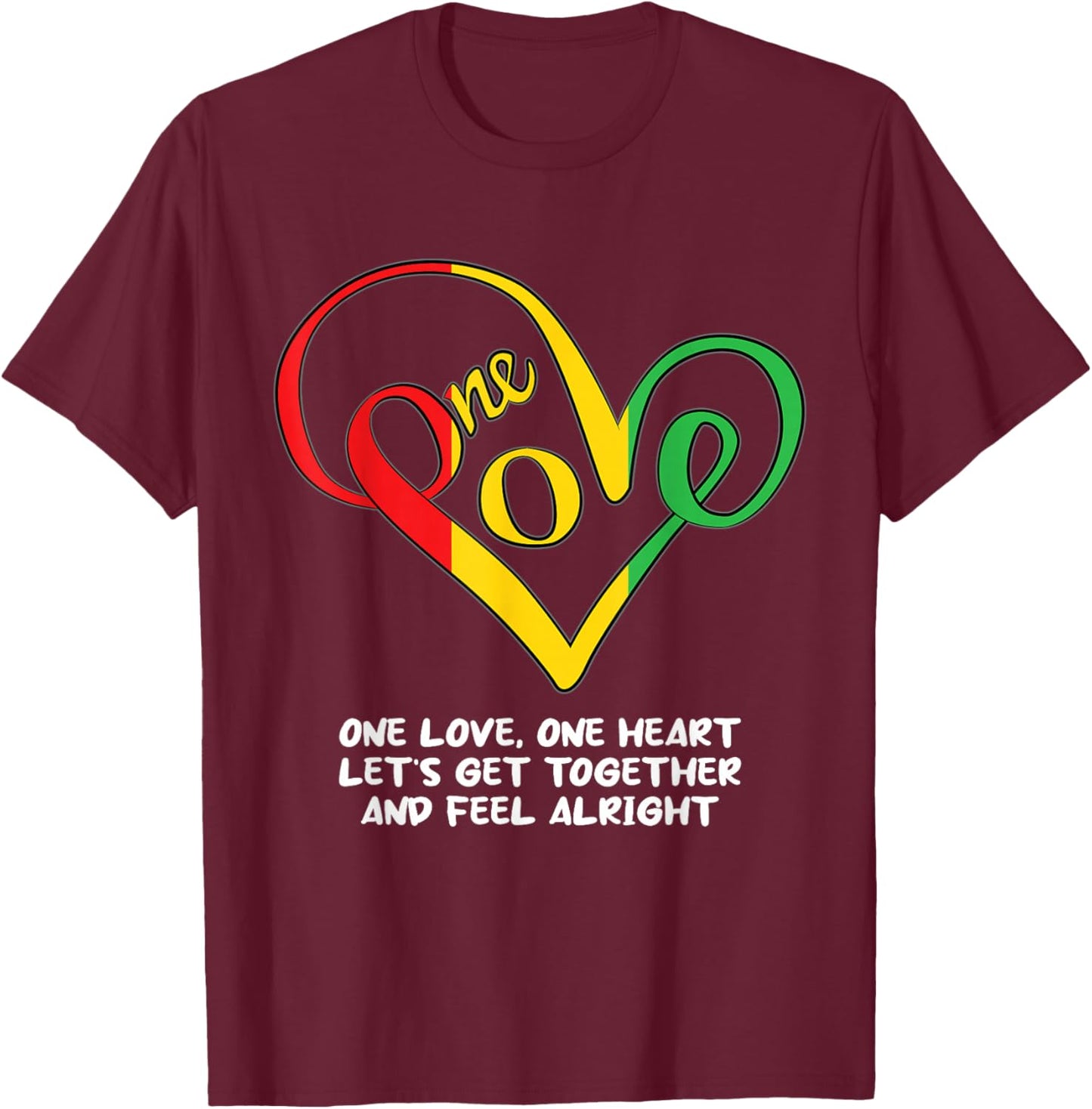 One African Love Heart Black History Month Cool BLM Melanin T-Shirt - T-Shirt | Maroon