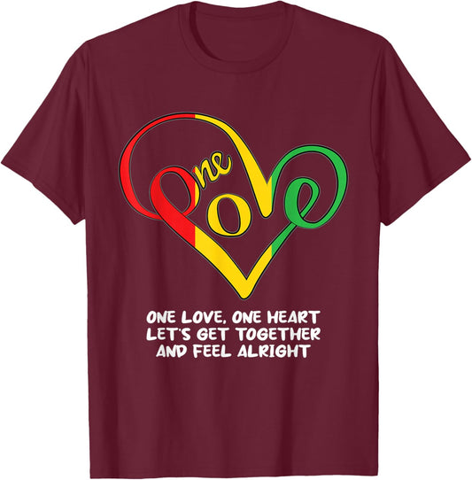 One African Love Heart Black History Month Cool BLM Melanin T-Shirt - T-Shirt | Maroon