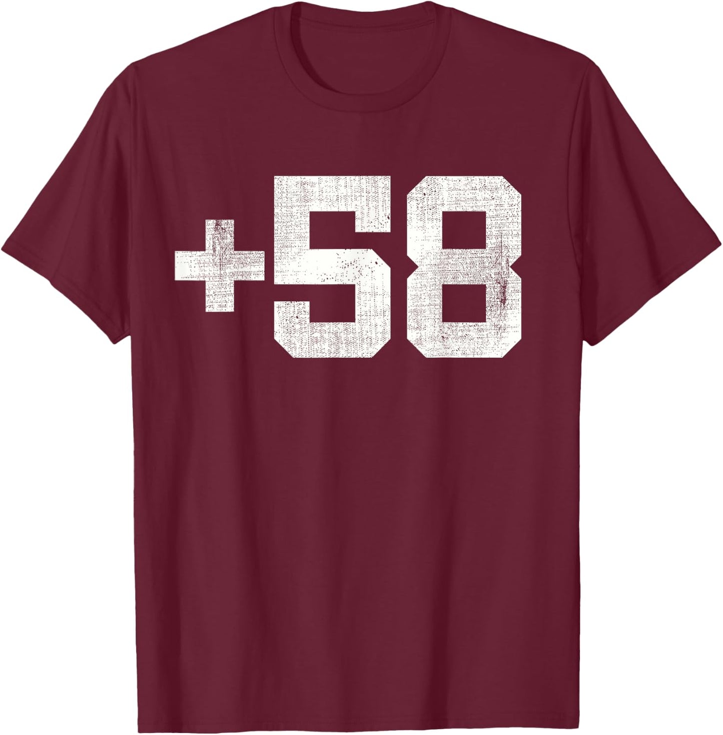 Venezuela country code, plus fifty eight (+58) T-Shirt - T-Shirt | Maroon