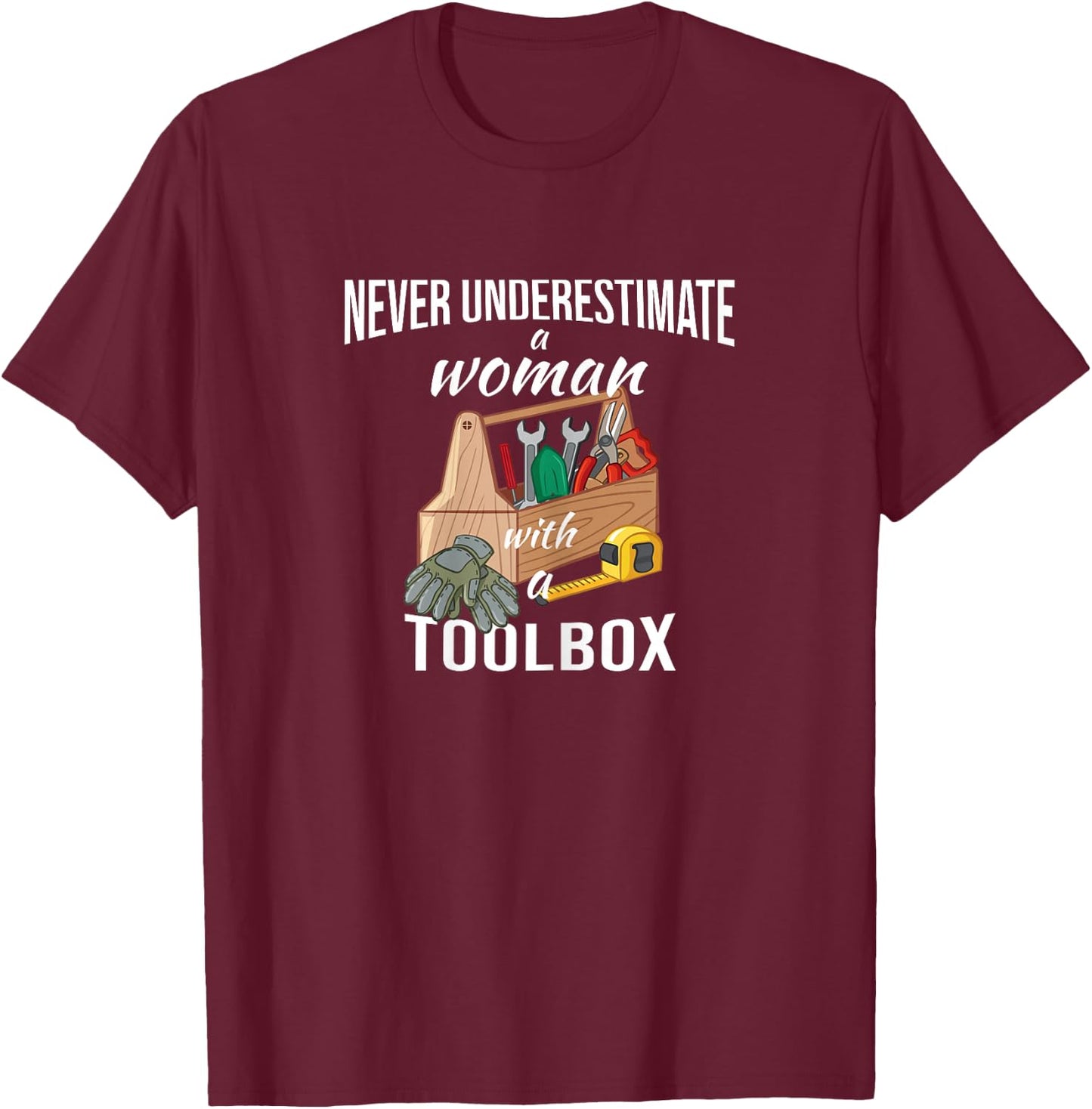 Funny Home Improvement Designs Handywoman T-Shirt - T-Shirt | Maroon