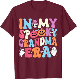In My Spooky Grandma Era Halloween Groovy Grandma Halloween T-Shirt - T-Shirt | Maroon