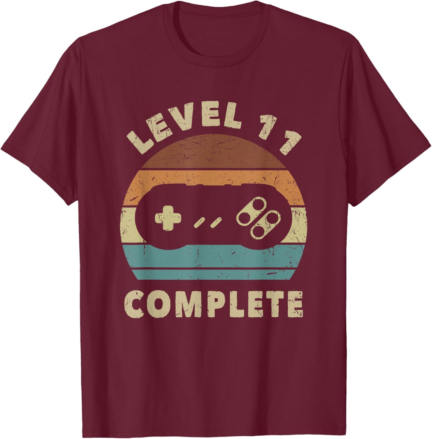 11th Wedding Anniversary Her Funny Level 11 Complete T-Shirt - T-Shirt | Maroon