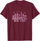 NYC Skyline Pink Vintage New York City NY T-Shirt - T-Shirt | Maroon