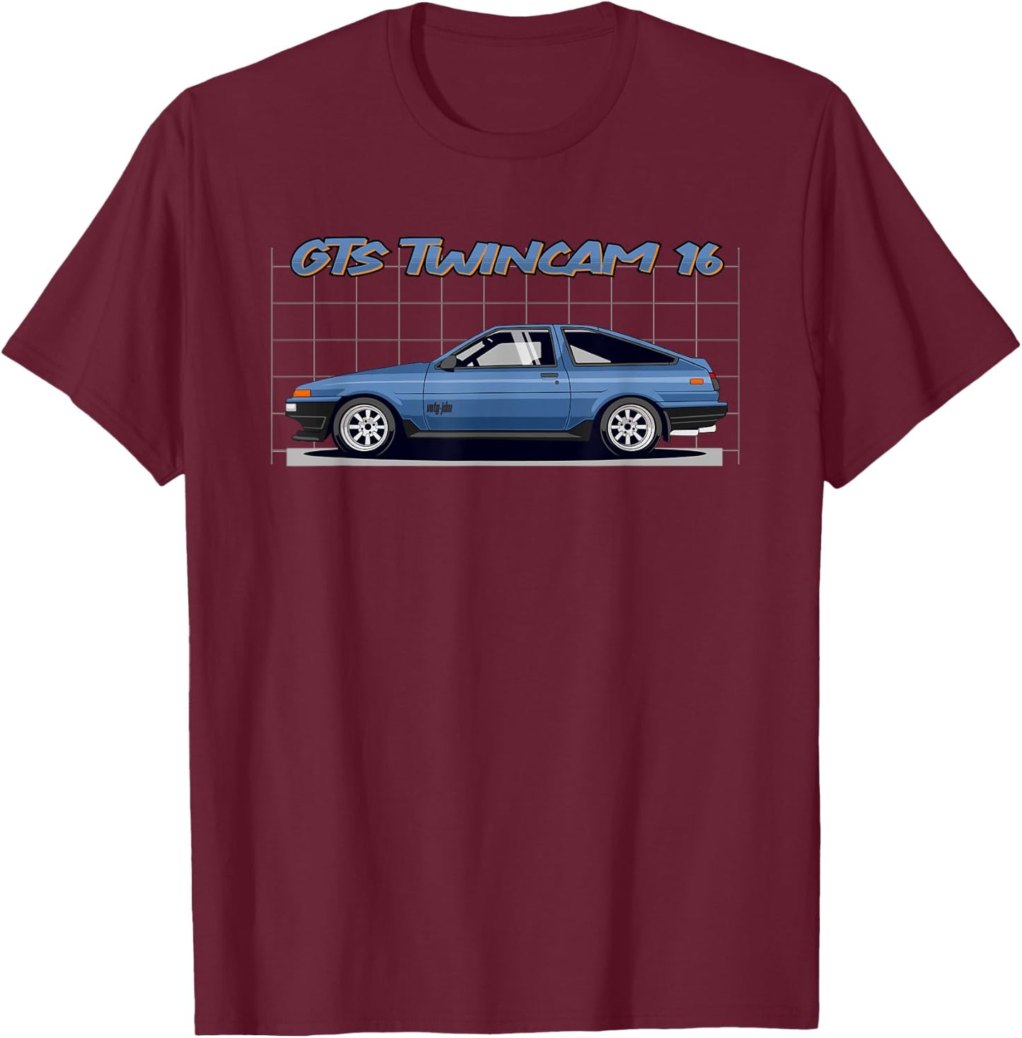 vntg-JDM 86 4AG Car Graphic T-Shirt - T-Shirt | Maroon