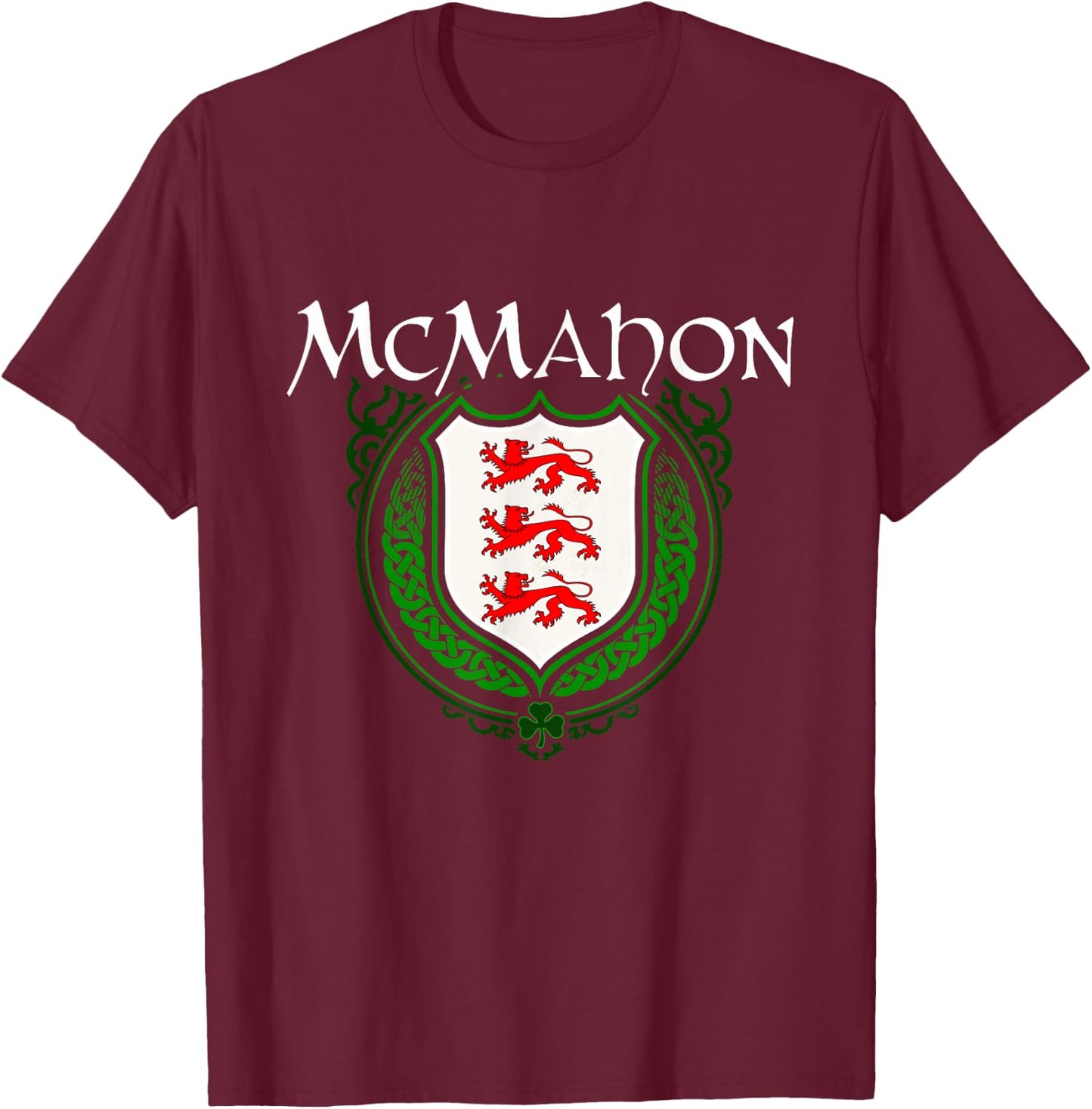 McMahon Surname Irish Clan Tartan Badge Ireland T-Shirt - T-Shirt | Maroon