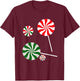Christmas Peppermint Christmas Candy T-Shirt - T-Shirt | Maroon