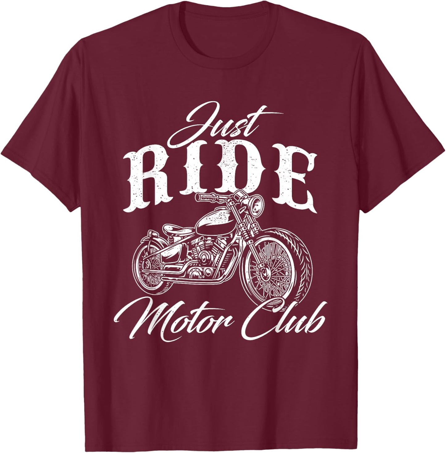 Just Ride Motor Club - Biker Motorcycle Rider T-Shirt - T-Shirt | Maroon