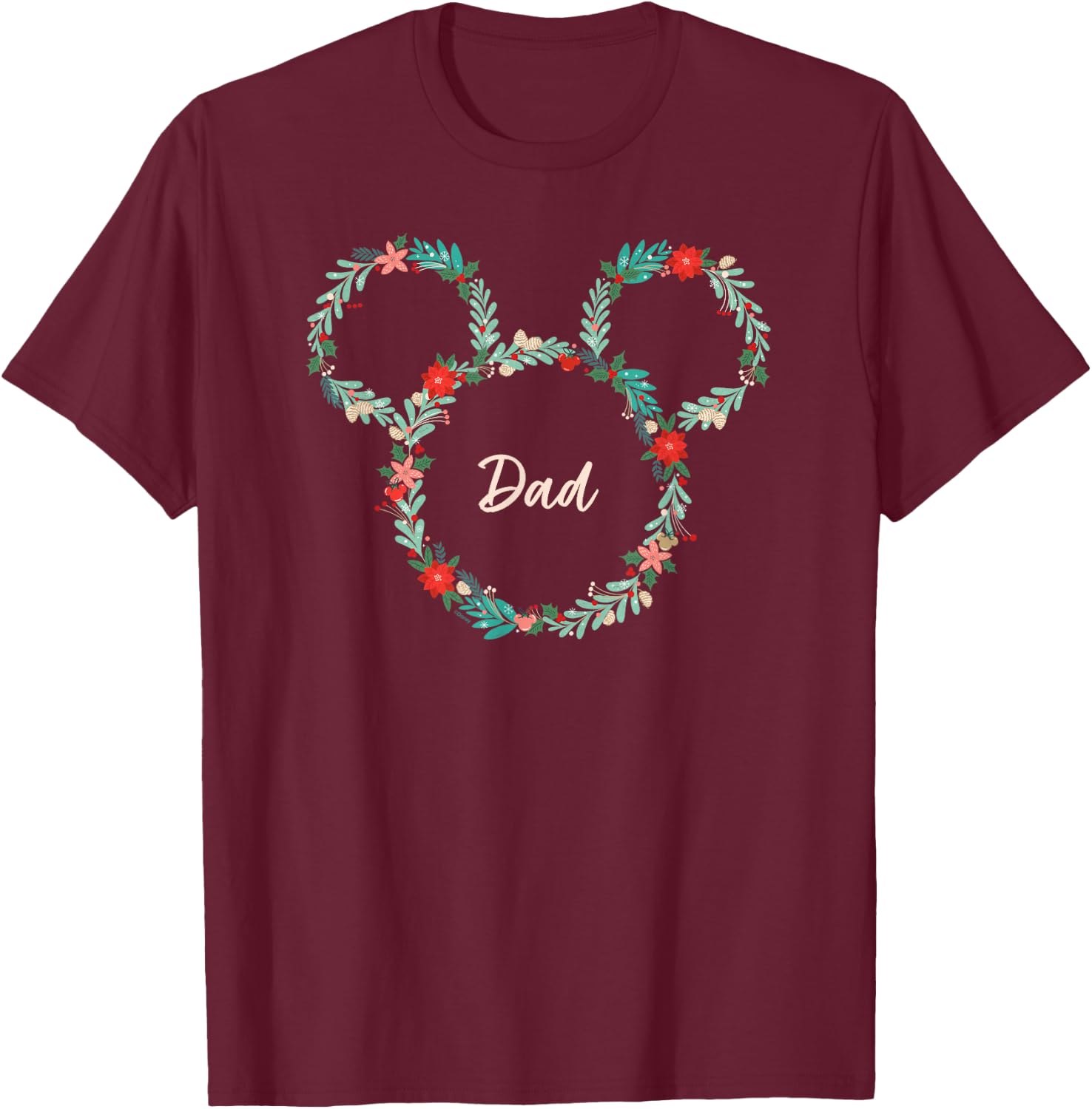 Disney Mickey Mouse Christmas Family Vacation Trip Dad T-Shirt - T-Shirt | Maroon