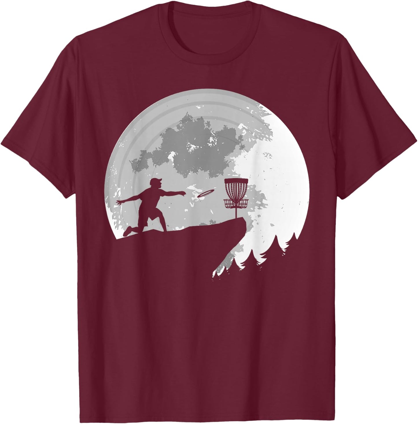 Disc Golfing Funny Full Moon Disc Golf Men T-Shirt - T-Shirt | Maroon