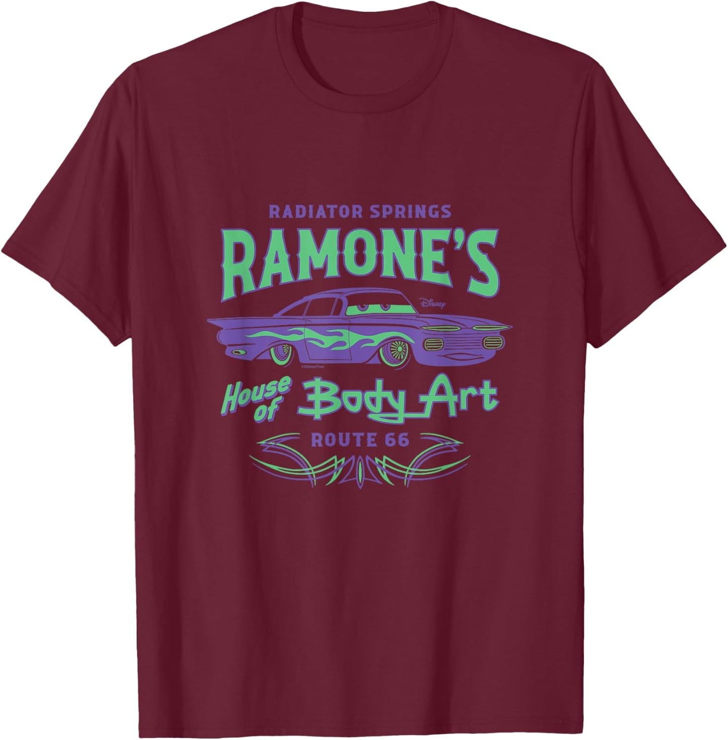 Cars - Ramone Body Art T-Shirt - T-Shirt | Maroon