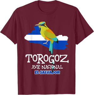 Torogoz Ave Nacional El Salvadorian Gifts National Bird T-Shirt - T-Shirt | Maroon