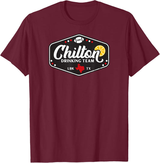 Vintage Chilton Drinking Team Lubbock, Texas Gameday T-Shirt - T-Shirt | Maroon
