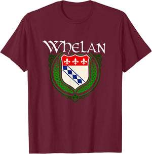 Whelan Surname Irish Clan Tartan Badge Ireland T-Shirt - T-Shirt | Maroon
