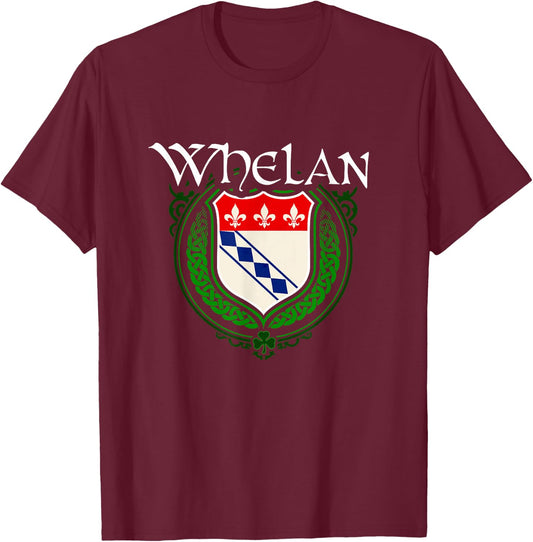 Whelan Surname Irish Clan Tartan Badge Ireland T-Shirt - T-Shirt | Maroon