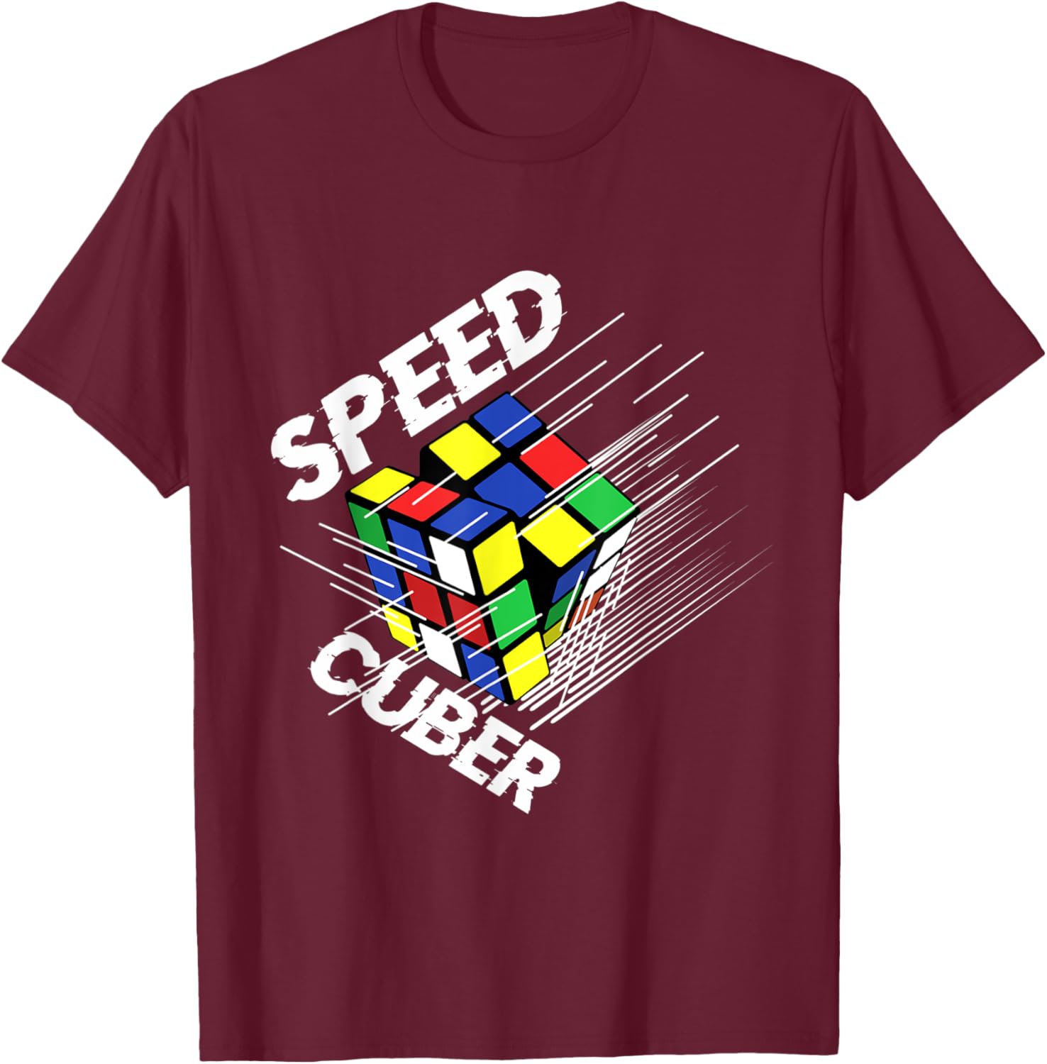 Speed Cubing Puzzle Cubing Cuber Lover Kids Boys Girls Adult T-Shirt - T-Shirt | Maroon