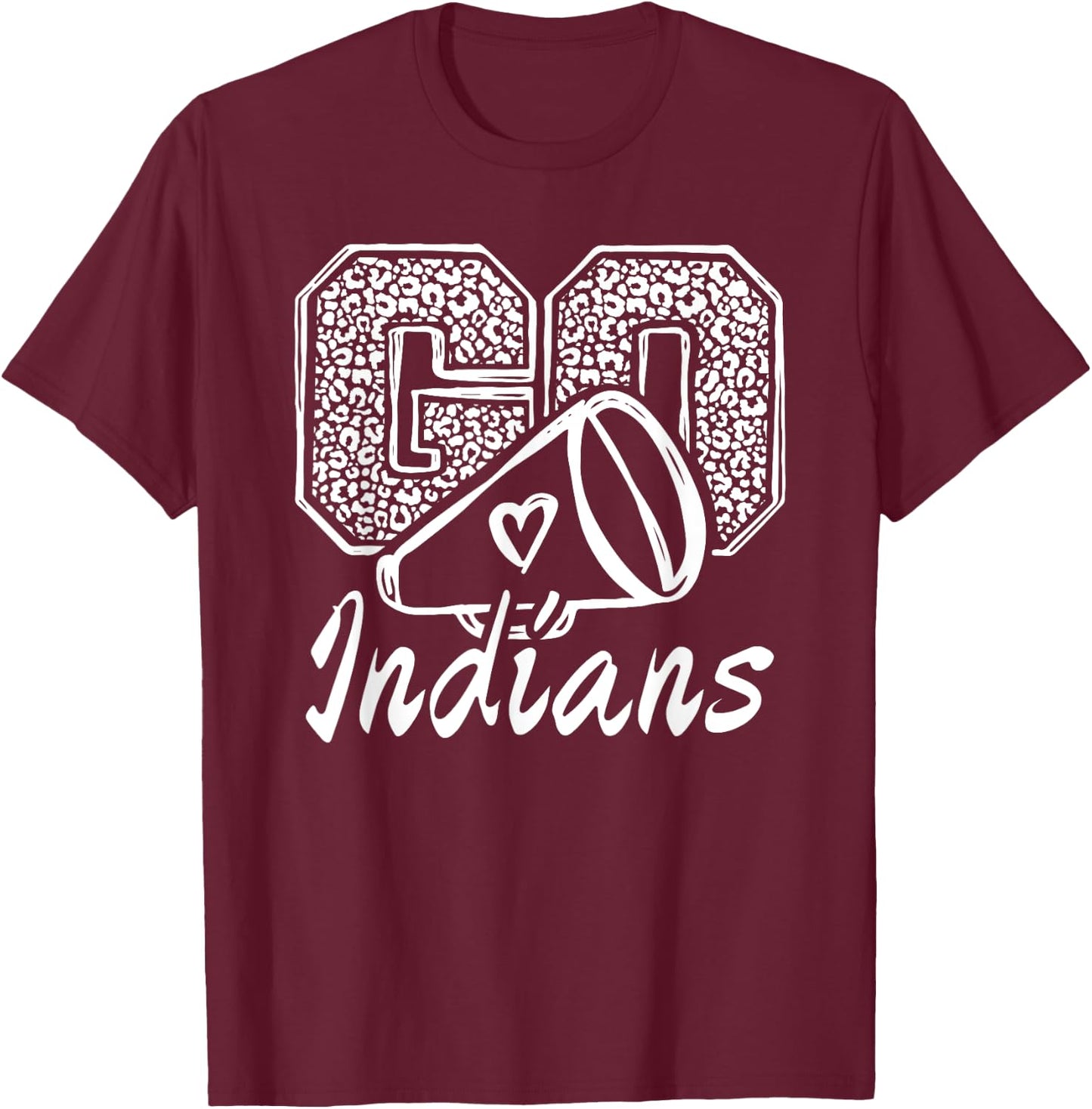 Go Cheer Indians Sports Name Gifts Men Women Boy Girl T-Shirt - T-Shirt | Maroon