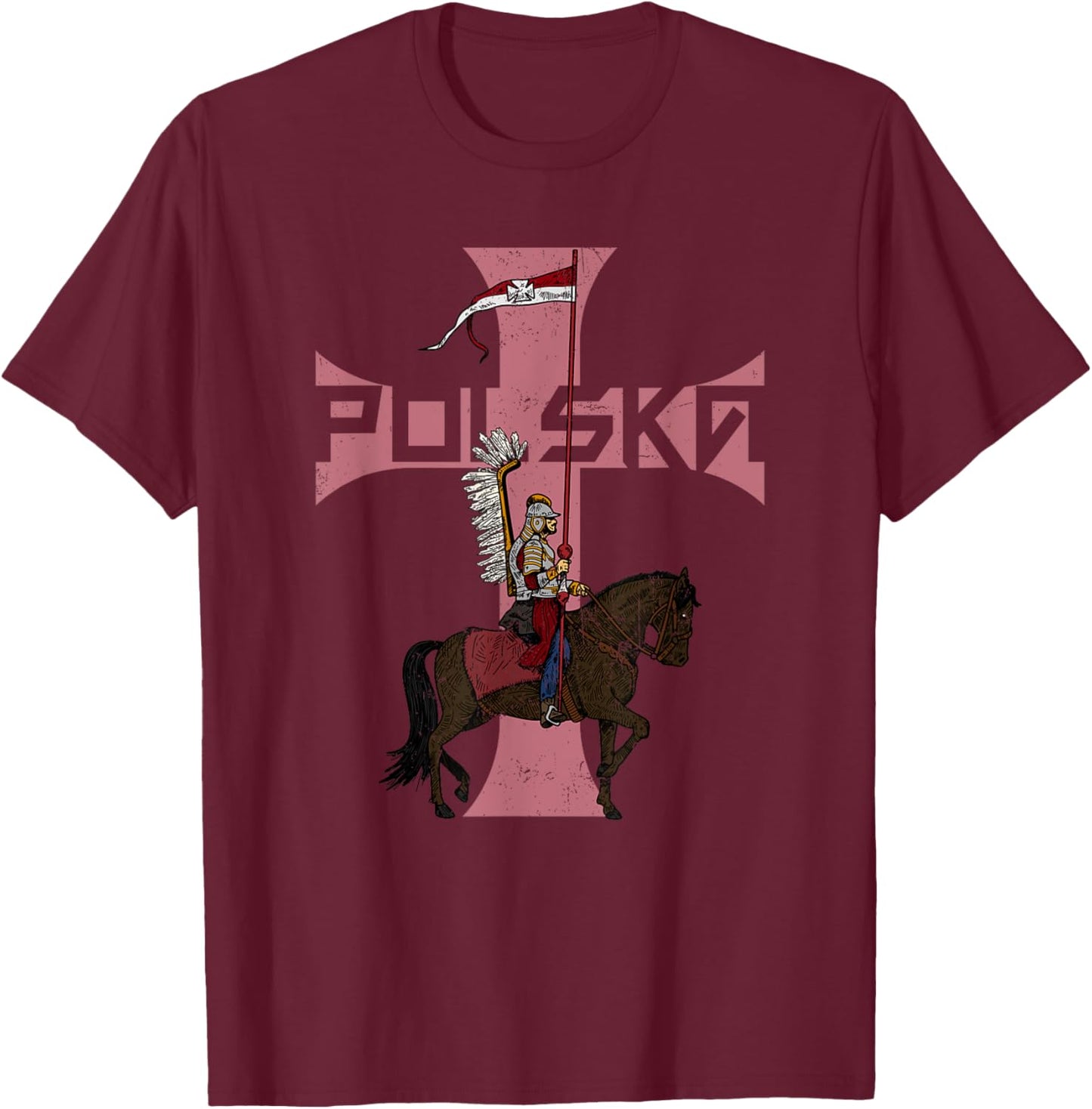 Poland husaria Polish winged hussars military Polska Krakow T-Shirt - T-Shirt | Maroon