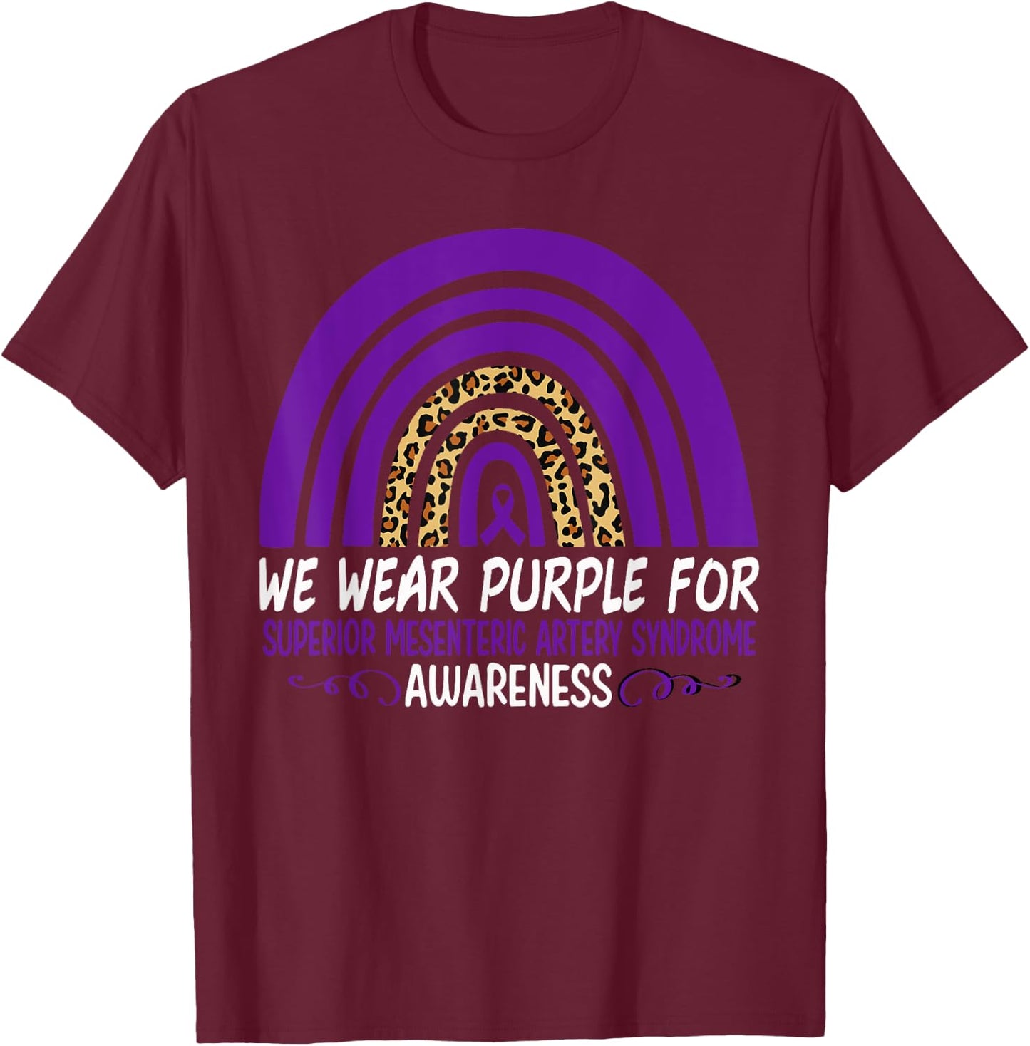 We Wear Purple Superior Mesenteric Artery Syndrome Awareness T-Shirt - T-Shirt | Maroon