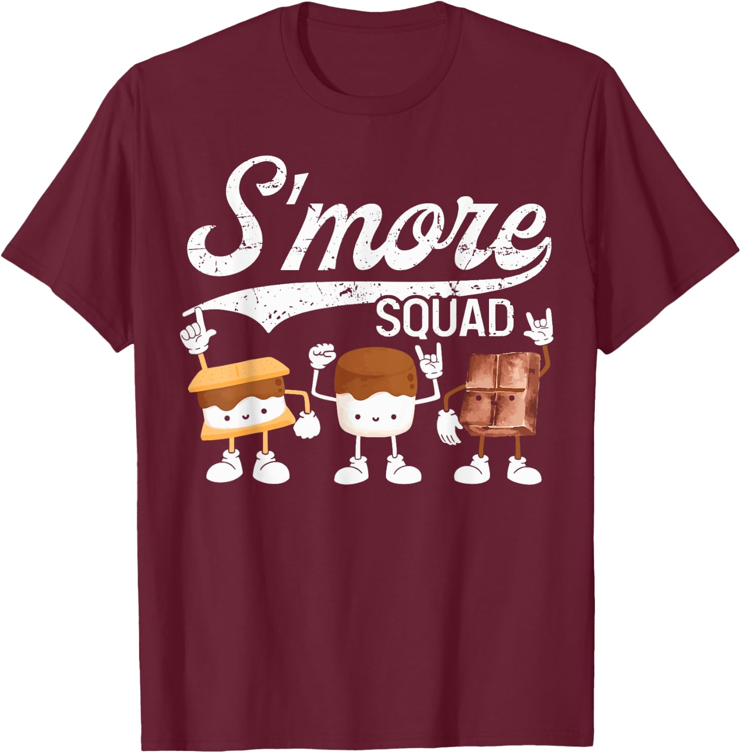 Smore Squad Camping Campfire Chocolate Marshmallow S'Mores T-Shirt - T-Shirt | Maroon