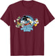 Disney Mickey Goofy and Donald Run Run Run! Marathon Running T-Shirt - T-Shirt | Maroon