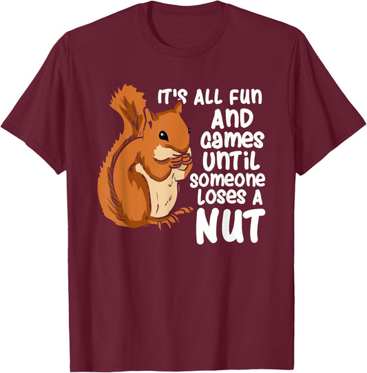 Funny Squirrel Feeder Squirrel Lover Rodent Design T-Shirt - T-Shirt | Maroon